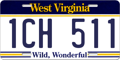 WV license plate 1CH511