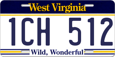 WV license plate 1CH512