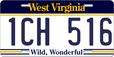 WV license plate 1CH516