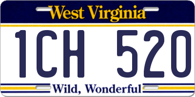 WV license plate 1CH520