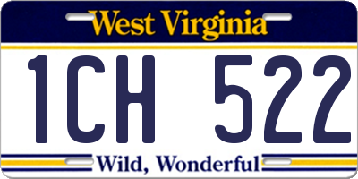 WV license plate 1CH522