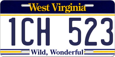 WV license plate 1CH523