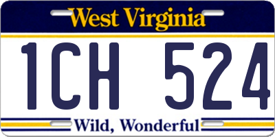 WV license plate 1CH524