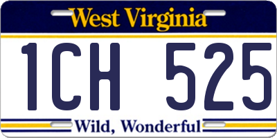 WV license plate 1CH525
