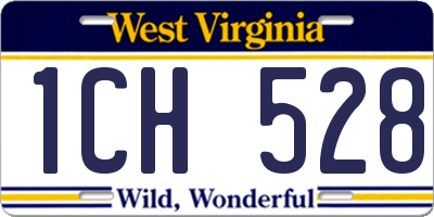 WV license plate 1CH528