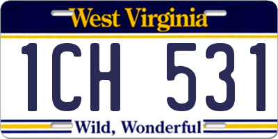 WV license plate 1CH531