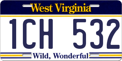 WV license plate 1CH532