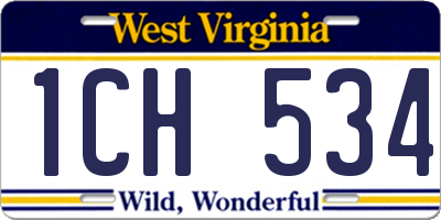 WV license plate 1CH534