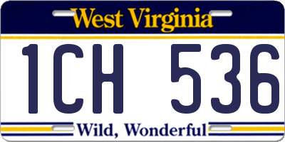 WV license plate 1CH536