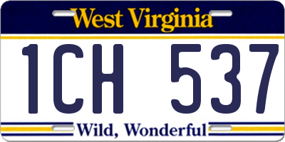 WV license plate 1CH537