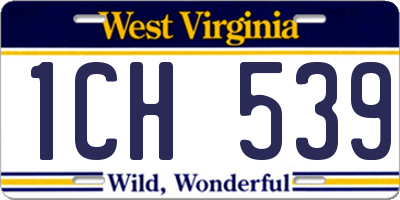 WV license plate 1CH539