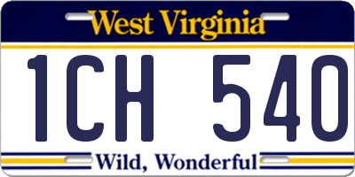 WV license plate 1CH540