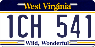 WV license plate 1CH541