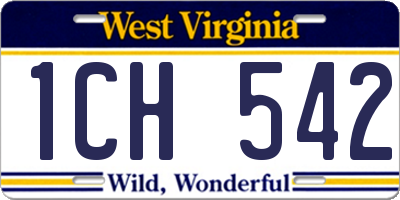 WV license plate 1CH542