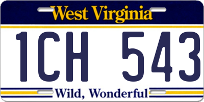 WV license plate 1CH543