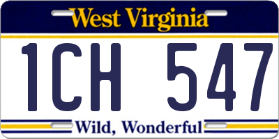WV license plate 1CH547