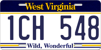 WV license plate 1CH548
