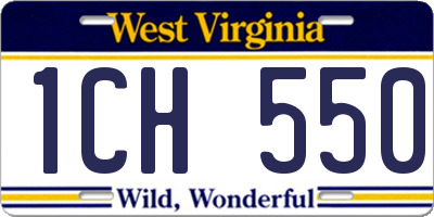 WV license plate 1CH550