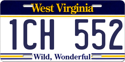 WV license plate 1CH552