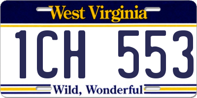 WV license plate 1CH553