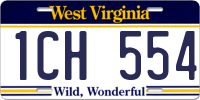 WV license plate 1CH554