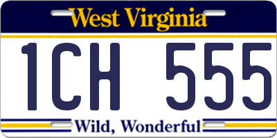 WV license plate 1CH555