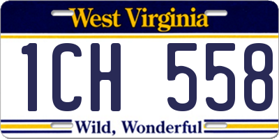 WV license plate 1CH558