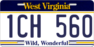 WV license plate 1CH560