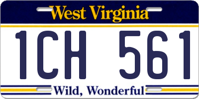 WV license plate 1CH561