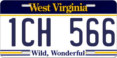 WV license plate 1CH566