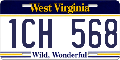 WV license plate 1CH568