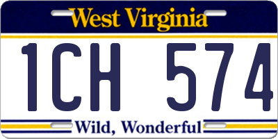WV license plate 1CH574