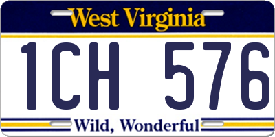WV license plate 1CH576