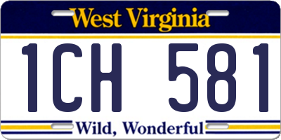 WV license plate 1CH581