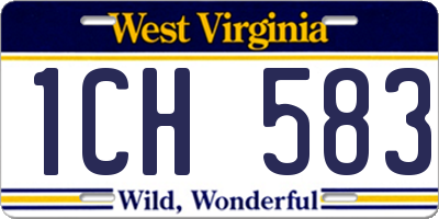 WV license plate 1CH583