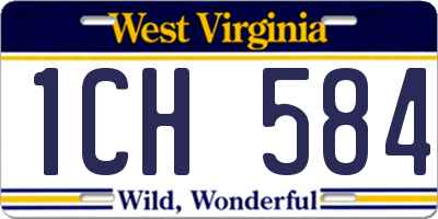 WV license plate 1CH584