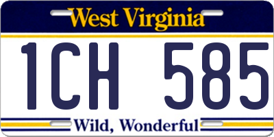 WV license plate 1CH585