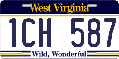 WV license plate 1CH587