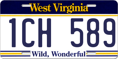 WV license plate 1CH589