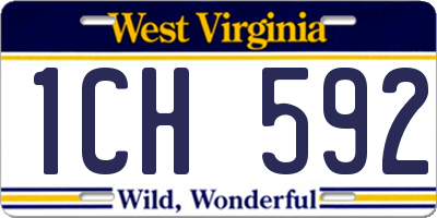 WV license plate 1CH592