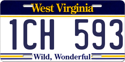 WV license plate 1CH593