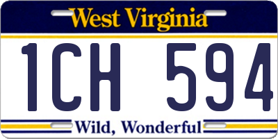 WV license plate 1CH594