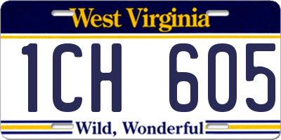 WV license plate 1CH605