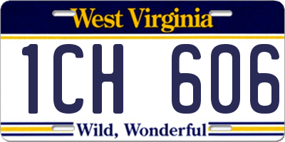 WV license plate 1CH606