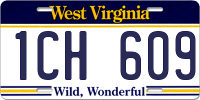 WV license plate 1CH609