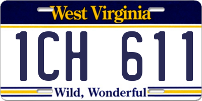 WV license plate 1CH611