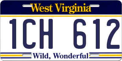 WV license plate 1CH612