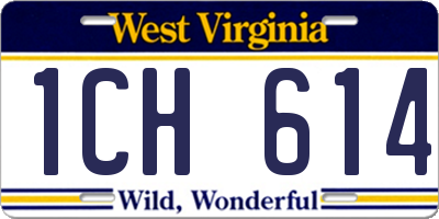WV license plate 1CH614