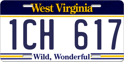 WV license plate 1CH617