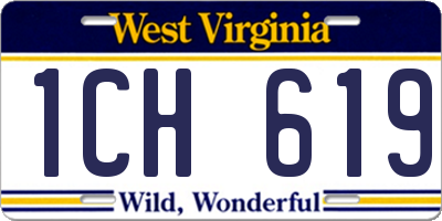 WV license plate 1CH619